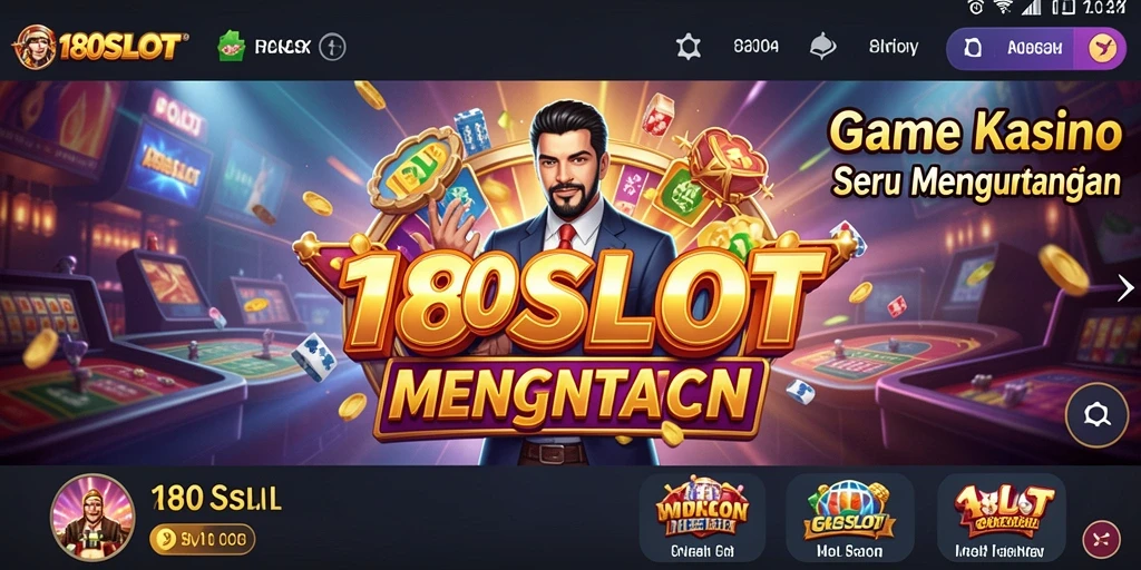 Screenshot utama 180SLOT menampilkan gameplay kasino yang menarik.