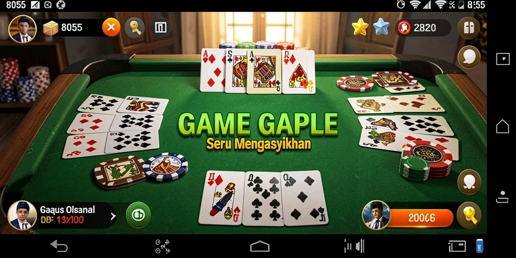 Screenshot gameplay Gaple yang menarik dari 8055.