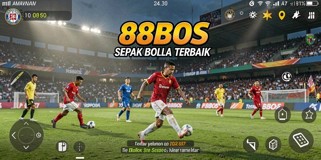 Tampilan gameplay <strong>88BOS</strong> dengan aksi sepak bola yang mendebarkan.