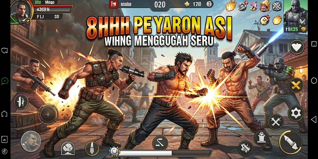 Tampilan gameplay Action yang intens dalam 8HHH.