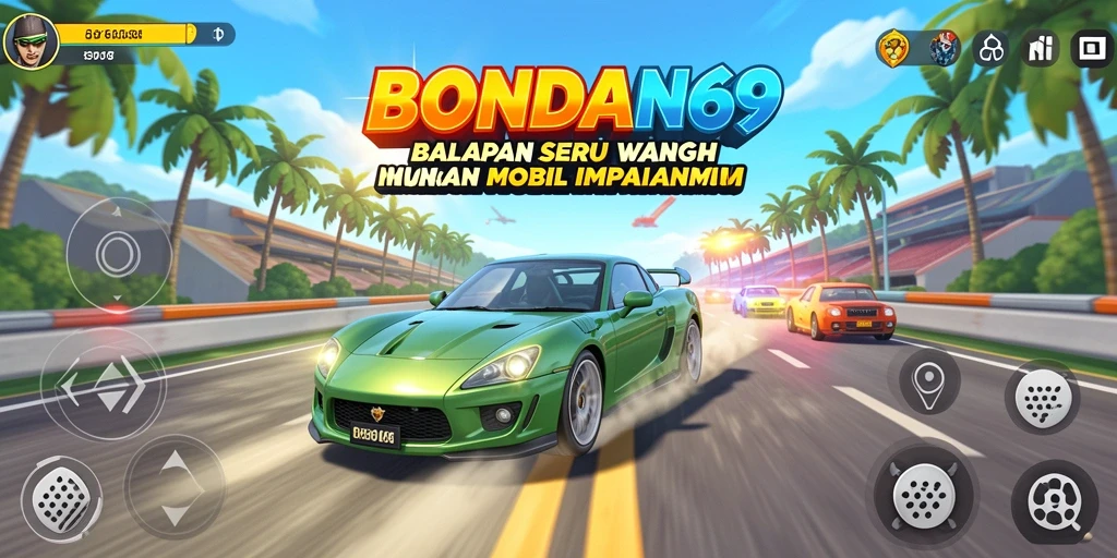 Tangkapan layar menunjukkan aksi balap seru di BONDAN69.