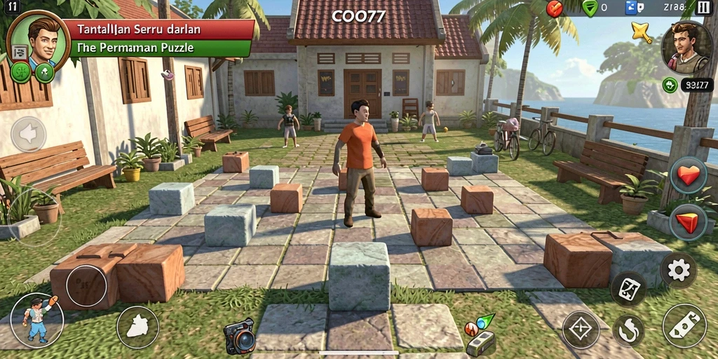 Tangkapan layar COO77 menampilkan gameplay penuh tantangan puzzle.