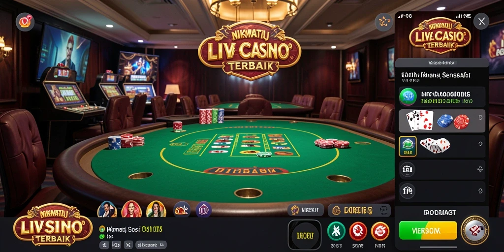Tampilan gameplay F08 dengan dealer langsung dan suasana kasino yang autentik.