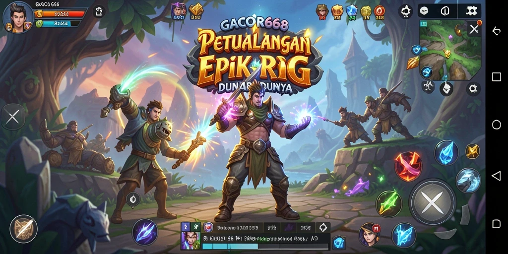 Screenshot gameplay RPG GACOR668 yang menampilkan pertarungan seru.