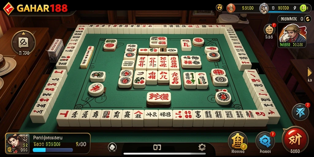 Tampilan menarik dari gameplay Mahjong di GAHAR188.