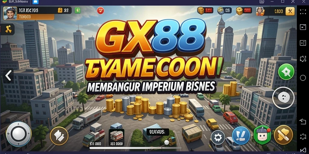 Tampilan gameplay GX88 menunjukkan aksi membangun bisnis yang mendebarkan.