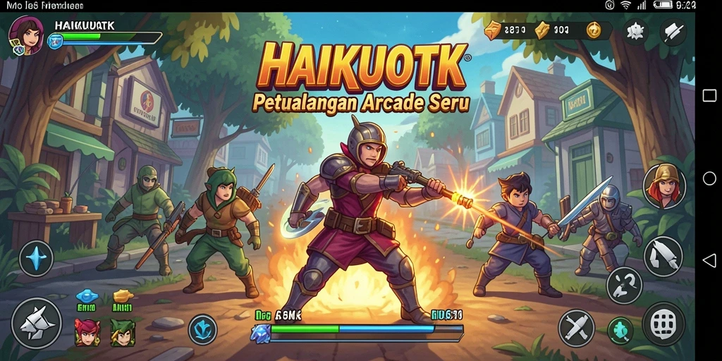 Screenshot utama HAIKUOTK menunjukkan gameplay Arcade yang mengasyikkan.