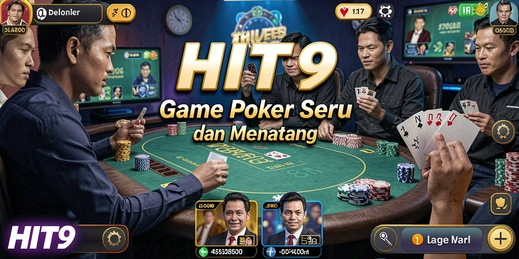 Tampilan gameplay HIT9 yang menarik dengan keseruan poker.