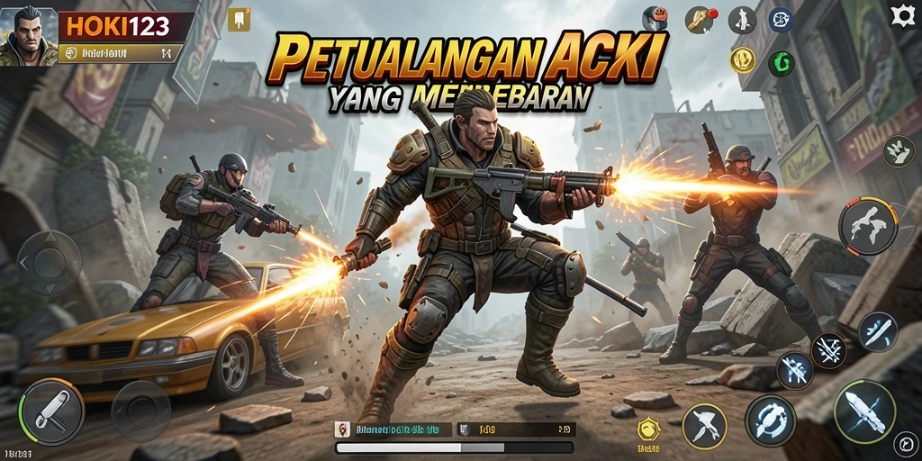 Tampilan screenshot HOKI123 dengan aksi bertempur yang intens.