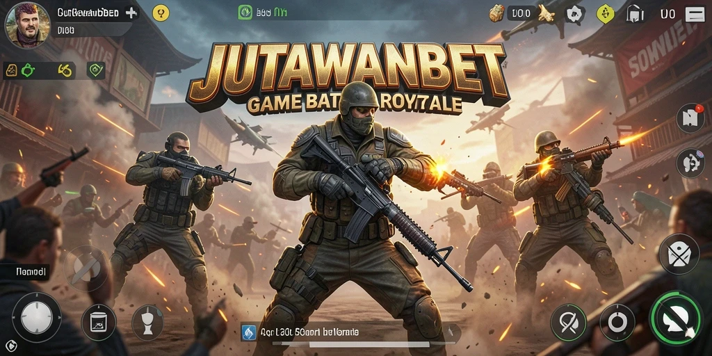 Tampilan gameplay seru dalam JUTAWANBET dengan aksi Battle Royale yang menegangkan.