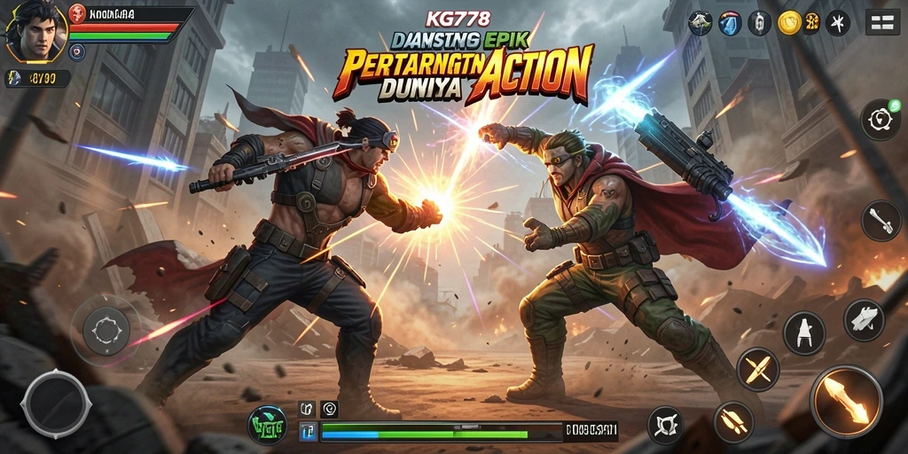 Tampilan seru dari gameplay KG778 dalam pertarungan Action.