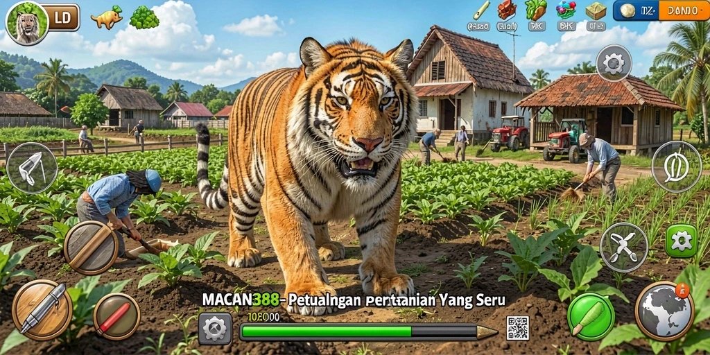 Tampilan gameplay menarik di <strong>MACAN388</strong> menunjukkan aktivitas bertani yang seru.