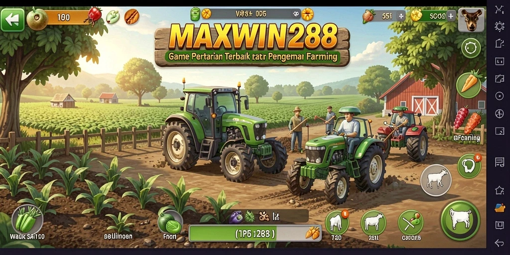 Tampilan gameplay menarik dari MAXWIN288 dalam bertani.
