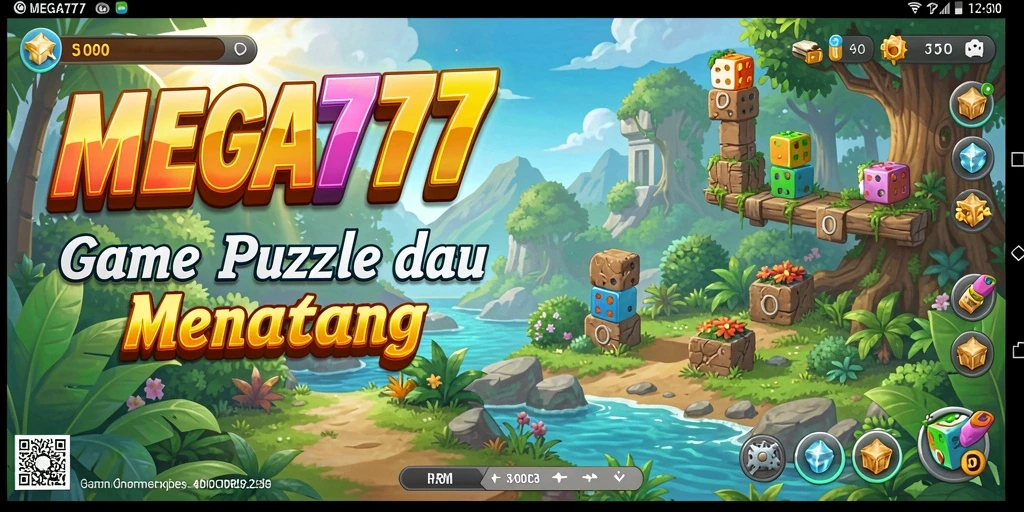 Tampilan gameplay MEGA777 dengan teka-teki menarik dan grafis menawan.