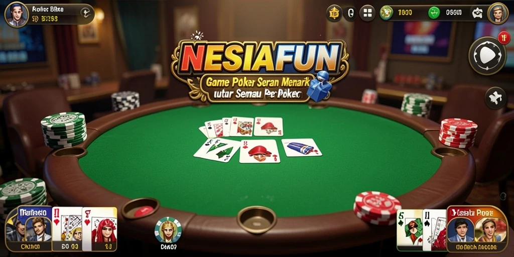 Tampilan gameplay NESIAFUN dengan suasana poker yang seru.