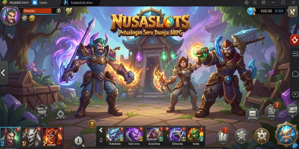 Screenshot utama NUSASLOTS menampilkan momen epik dalam gameplay ARPG