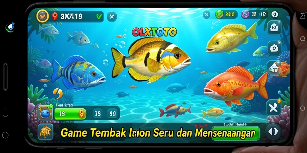 Tampilan gameplay seru dari OLXTOTO saat menembak ikan.
