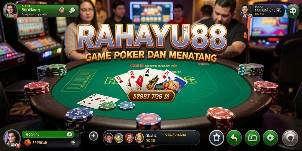Screenshot utama RAHAYU88 menampilkan gameplay seru di meja Poker.