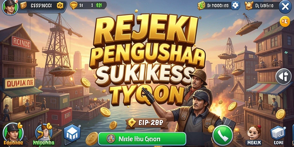 Menampilkan momen seru dalam gameplay Tycoon REJEKI.