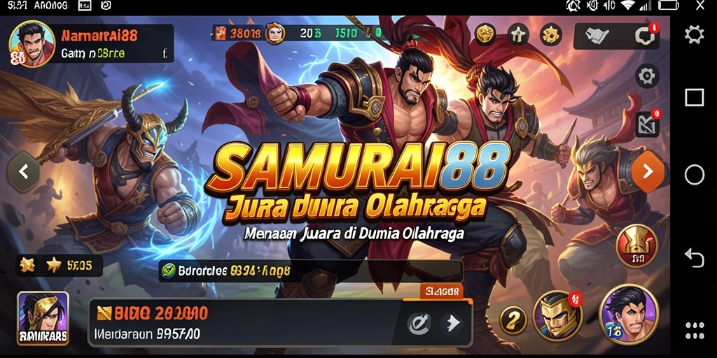 Screenshot gameplay SAMURAI88 yang menampilkan aksi olahraga yang intens.