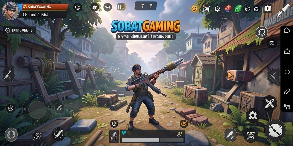 Screenshot gameplay SOBATGAMING menampilkan karakter dalam situasi simulasi yang menarik.