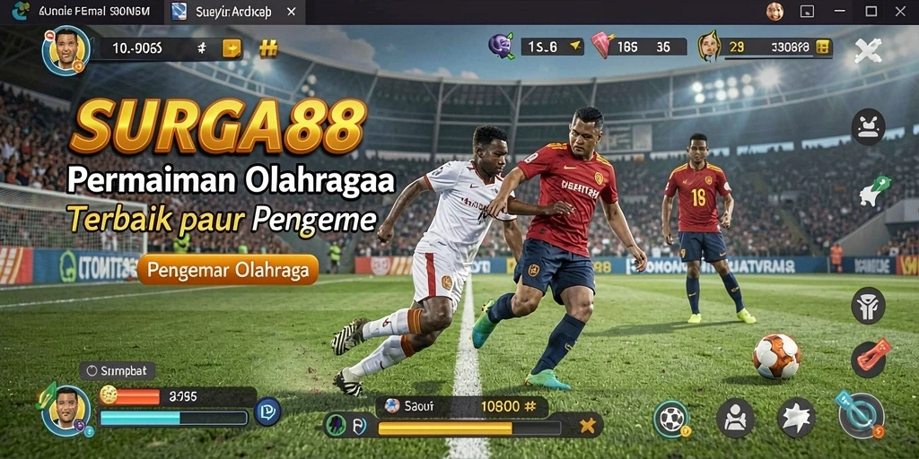 Tampilan gameplay SURGA88 menampilkan aksi olahraga yang menegangkan.