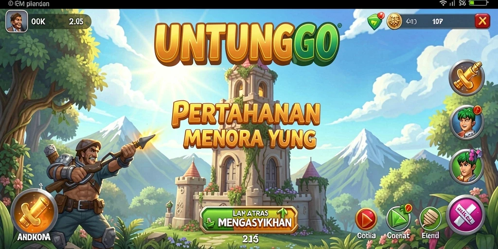 Tampilan gameplay yang menarik dan strategis dalam UNTUNGGO.