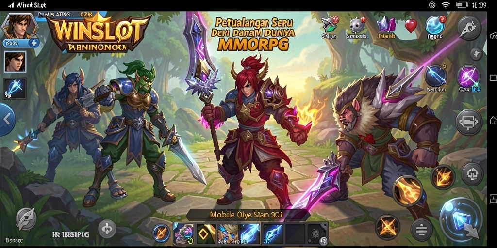 Tangkapan layar menunjukkan aksi seru dalam dunia MMORPG WINSLOT.