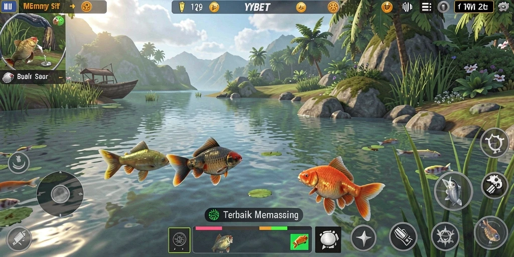 Screenshot gameplay YYBET menampilkan momen menangkap ikan yang mendebarkan.